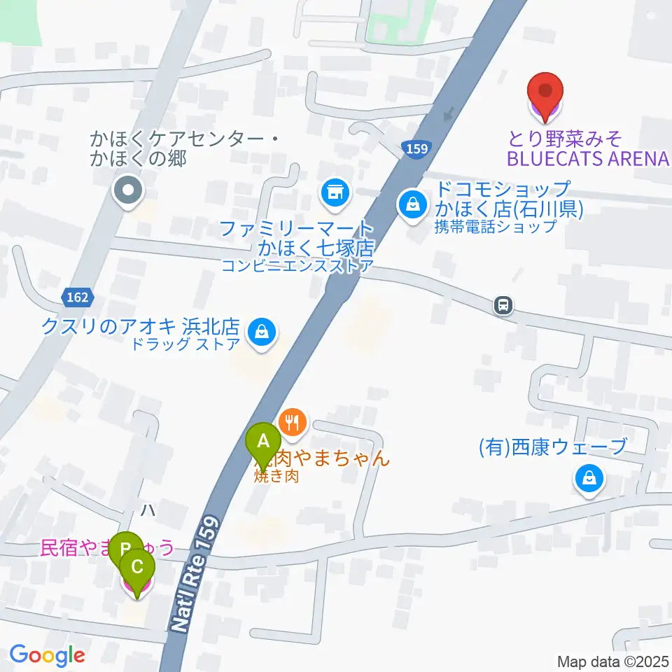 とり野菜みそ BLUECATS ARENA周辺のホテル一覧地図