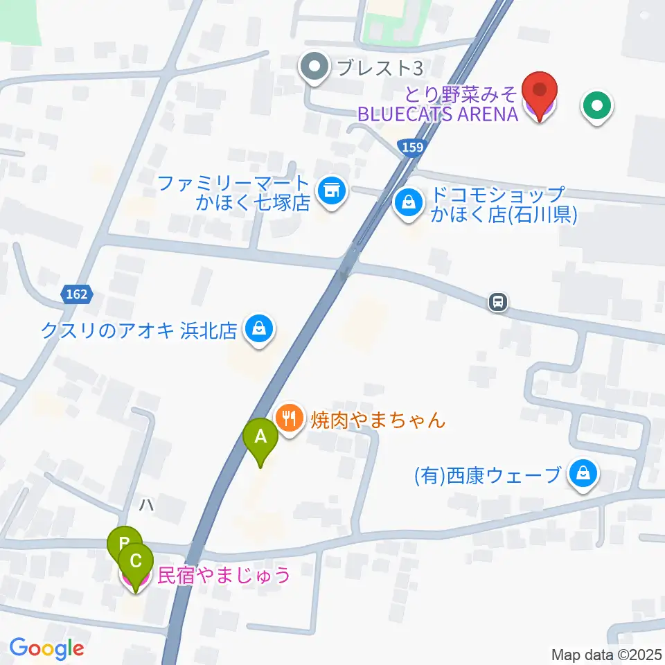 とり野菜みそ BLUECATS ARENA周辺のホテル一覧地図