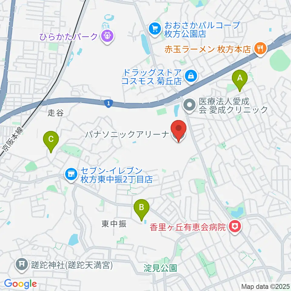 パナソニックアリーナ周辺のホテル一覧地図