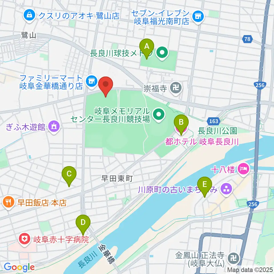 岐阜メモリアルセンターふれ愛ドーム周辺のホテル一覧地図