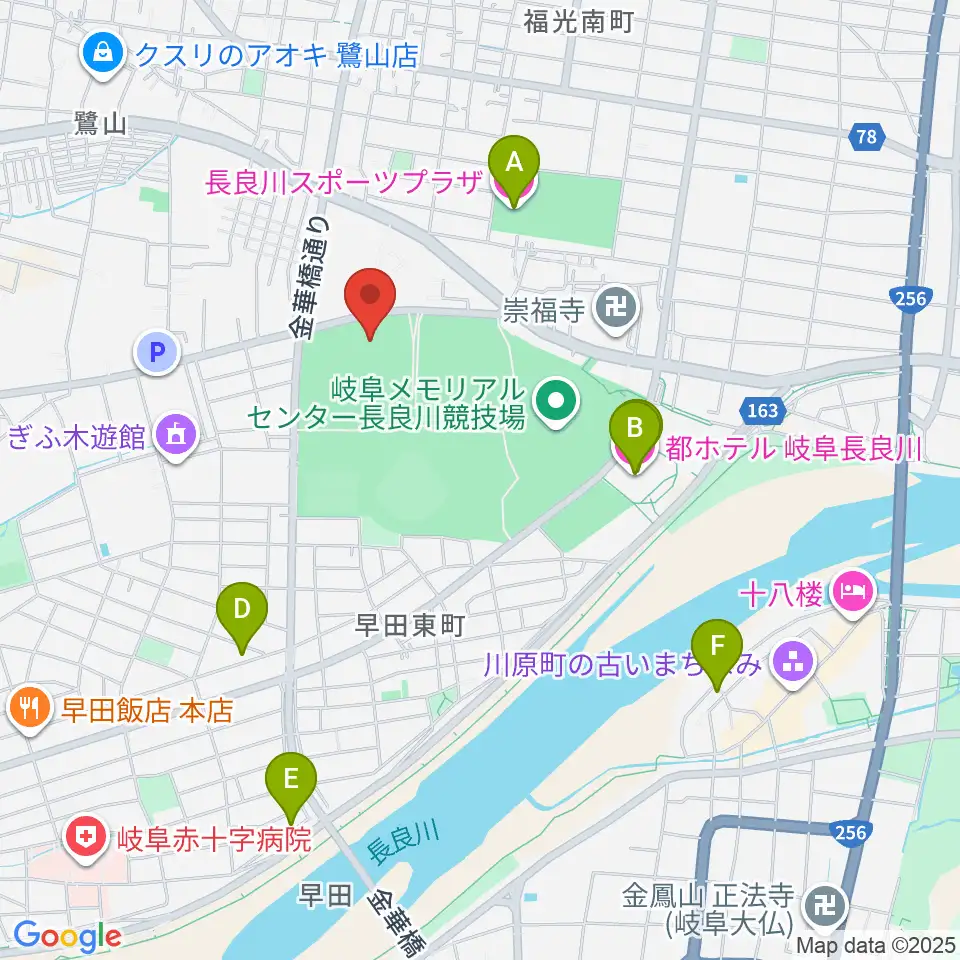 岐阜メモリアルセンターふれ愛ドーム周辺のホテル一覧地図
