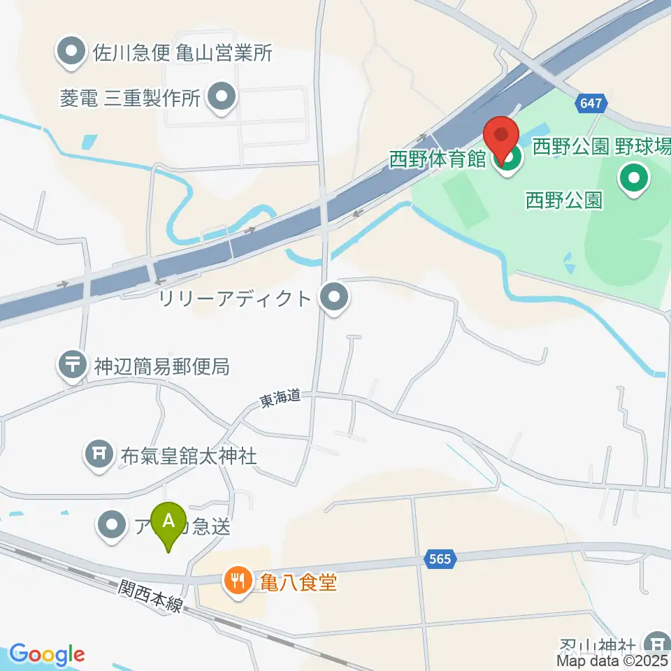 亀山市西野公園体育館周辺のホテル一覧地図