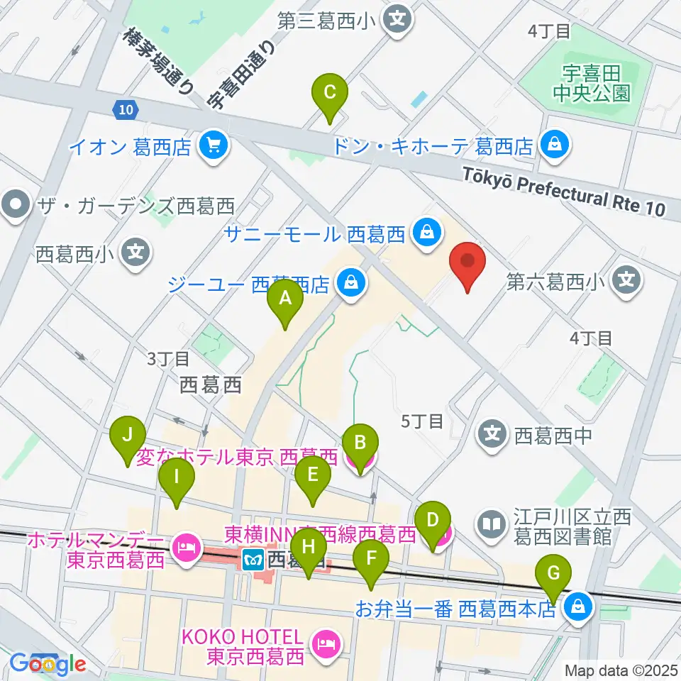 江戸川区スポーツセンター周辺のホテル一覧地図