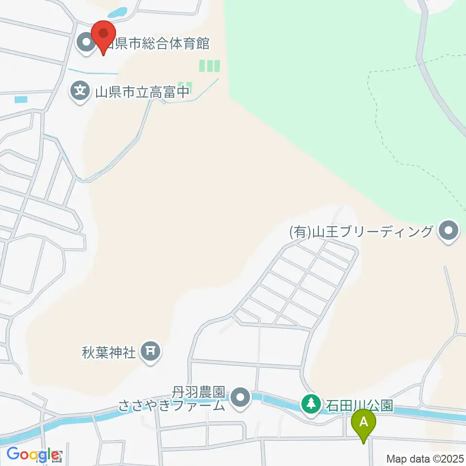 山県市総合体育館周辺のホテル一覧地図