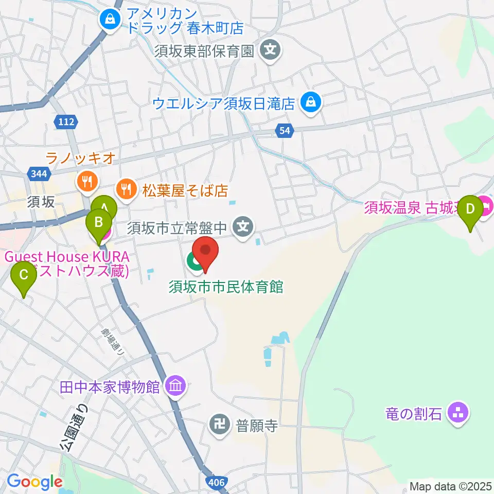 須坂市市民体育館周辺のホテル一覧地図