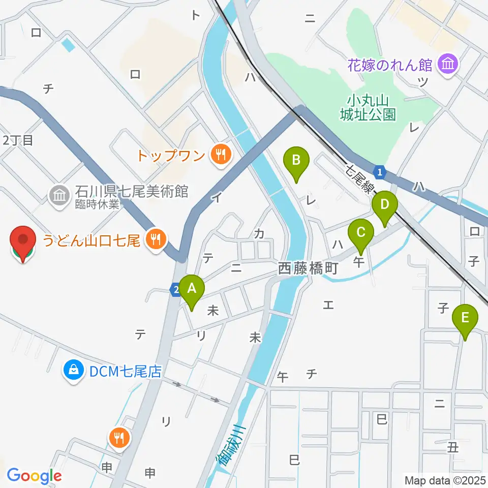 七尾総合市民体育館周辺のホテル一覧地図