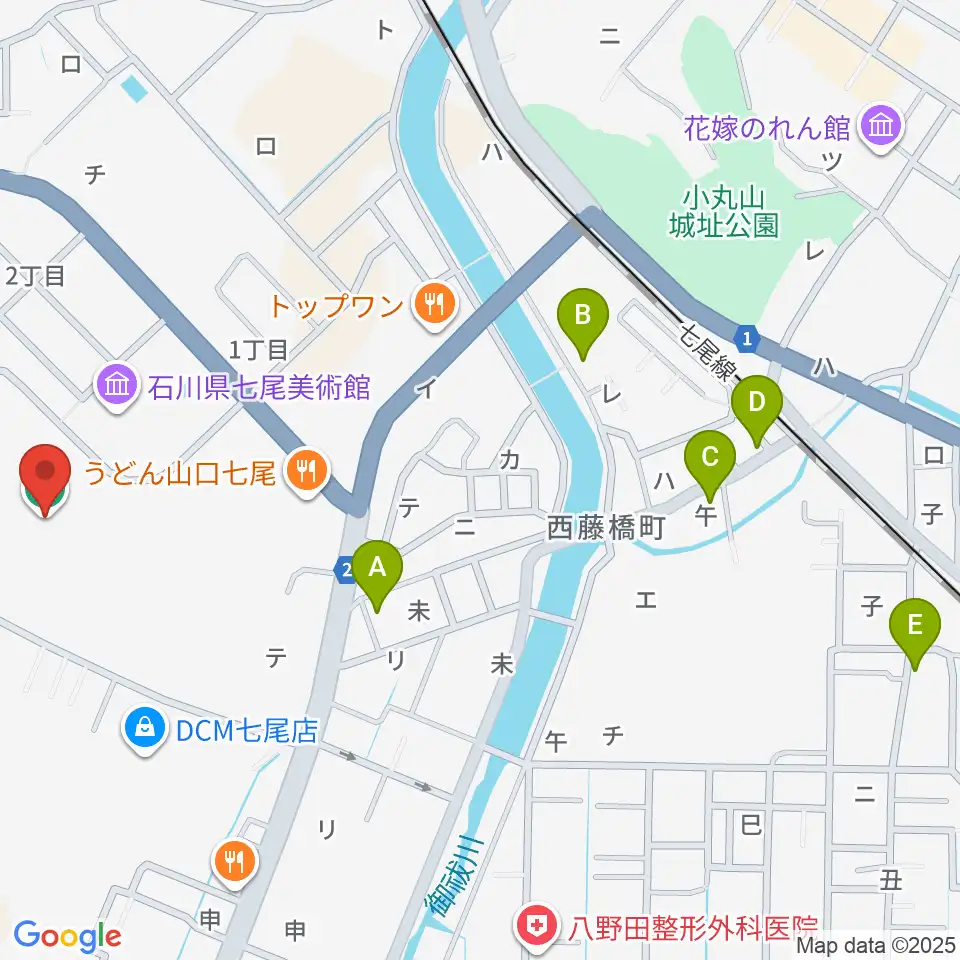 七尾総合市民体育館周辺のホテル一覧地図