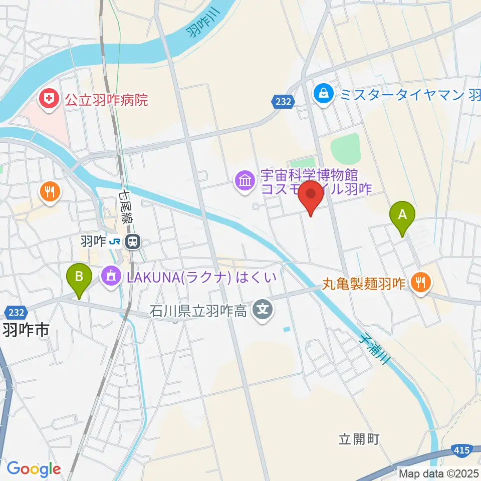 羽咋市歴史民俗資料館周辺のホテル一覧地図