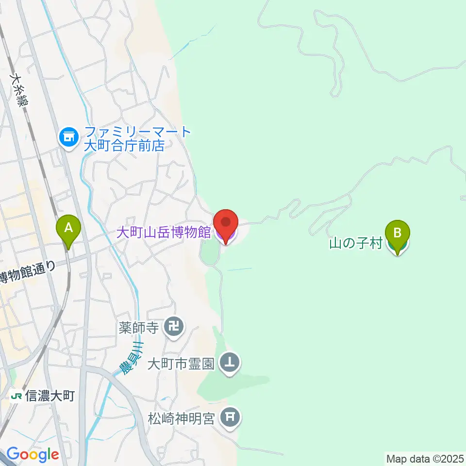 市立大町山岳博物館周辺のホテル一覧地図