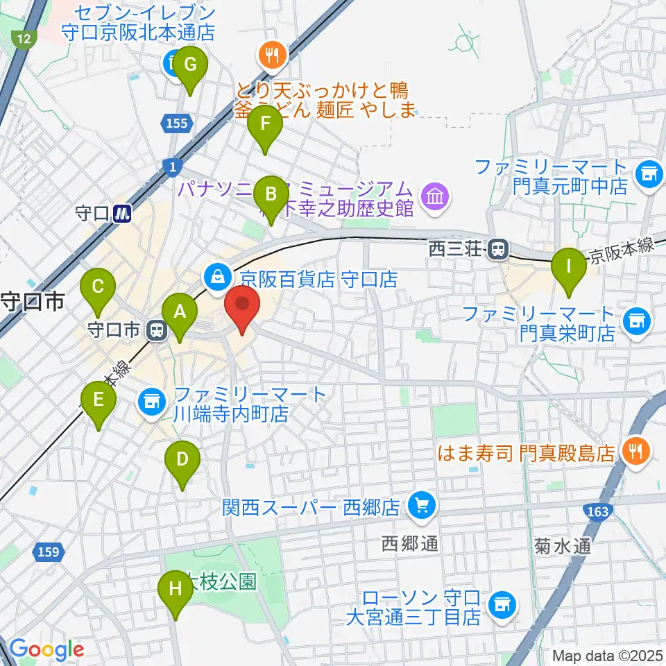 守口市民体育館周辺のホテル一覧地図
