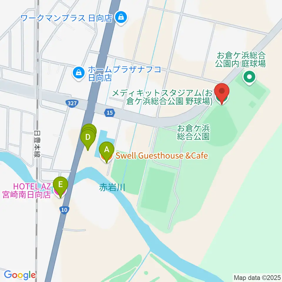 メディキットスタジアム周辺のホテル一覧地図