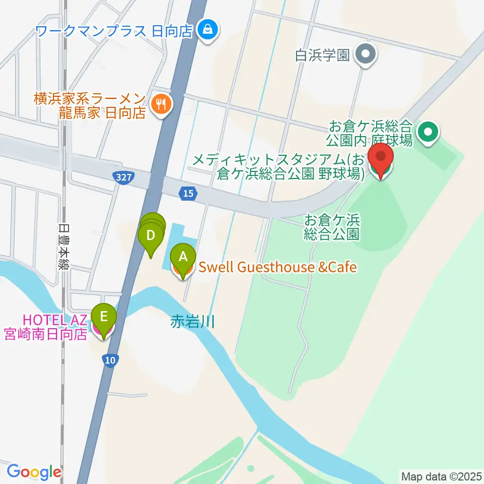 メディキットスタジアム周辺のホテル一覧地図