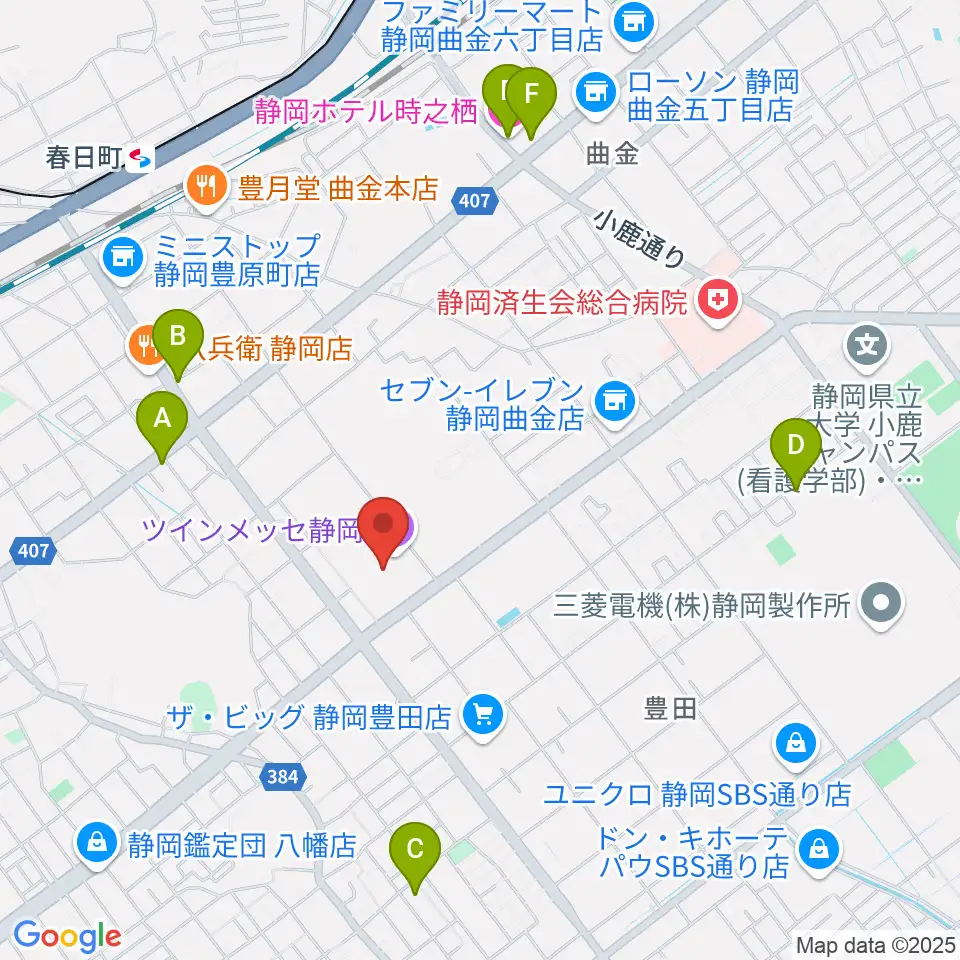 ツインメッセ静岡周辺のホテル一覧地図