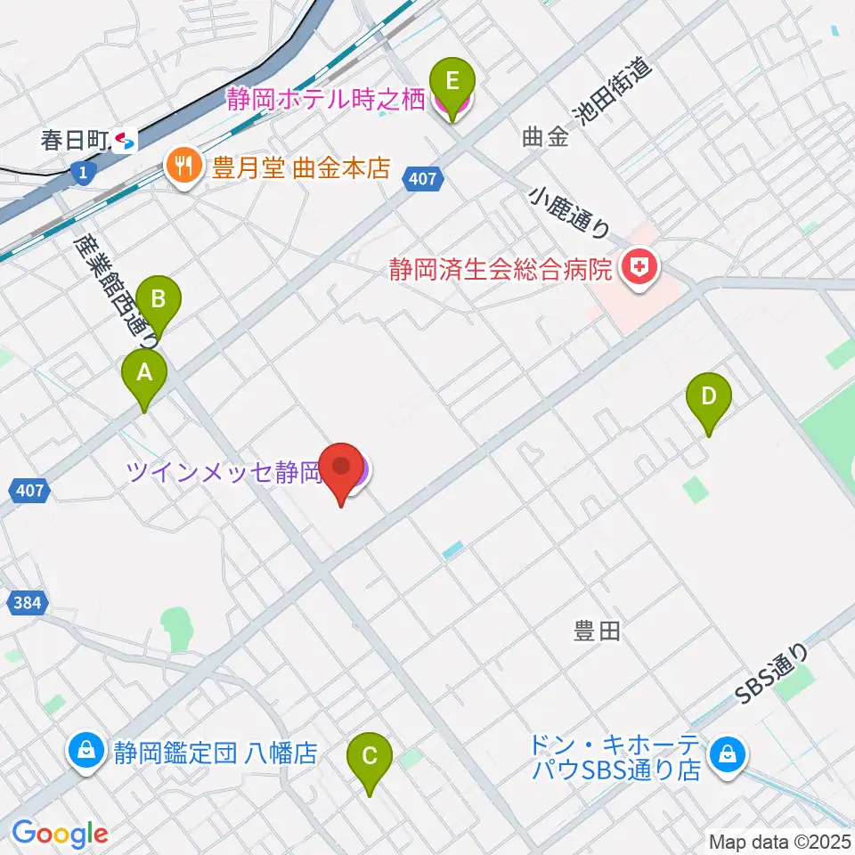 ツインメッセ静岡周辺のホテル一覧地図