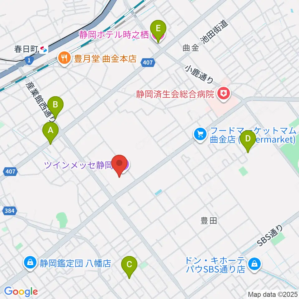 ツインメッセ静岡周辺のホテル一覧地図
