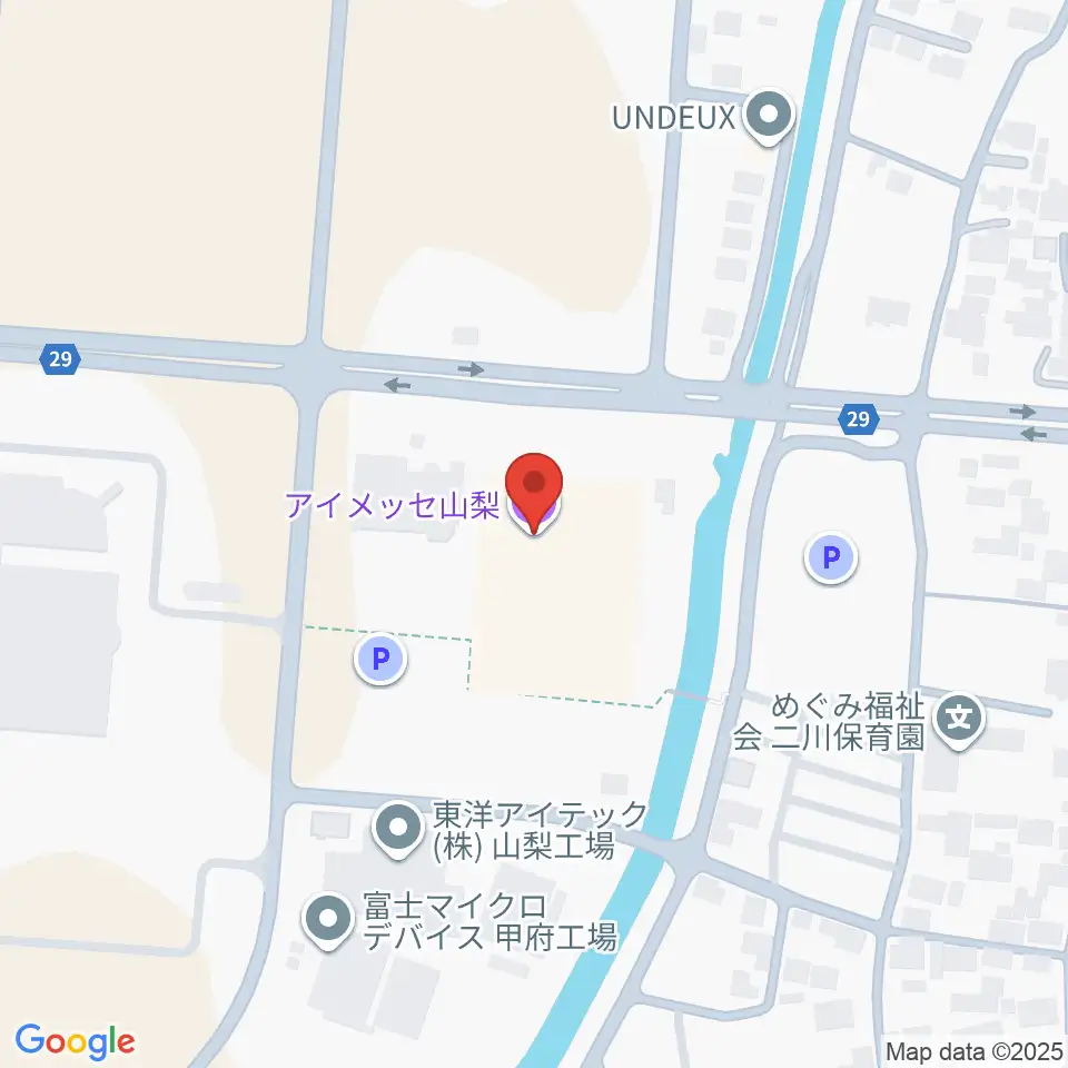 アイメッセ山梨周辺のホテル一覧地図