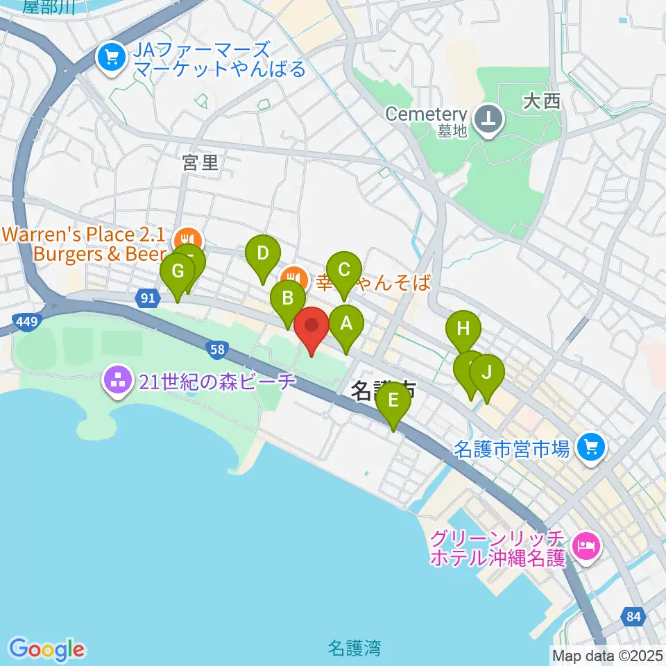 21世紀の森体育館周辺のホテル一覧地図