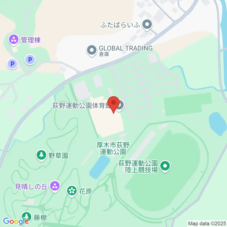 荻野運動公園体育館周辺のホテル一覧地図