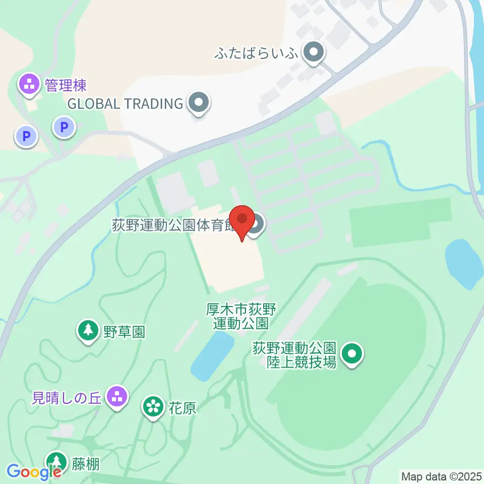 荻野運動公園体育館周辺のホテル一覧地図