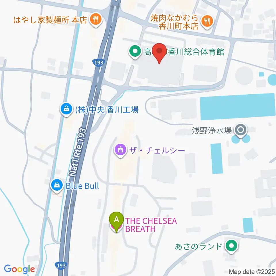高松市香川総合体育館周辺のホテル一覧地図
