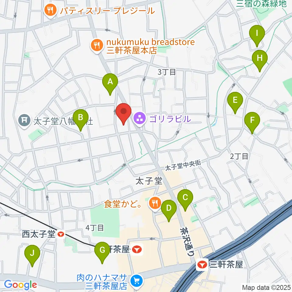 三軒茶屋クロスロードスタジオ周辺のホテル一覧地図
