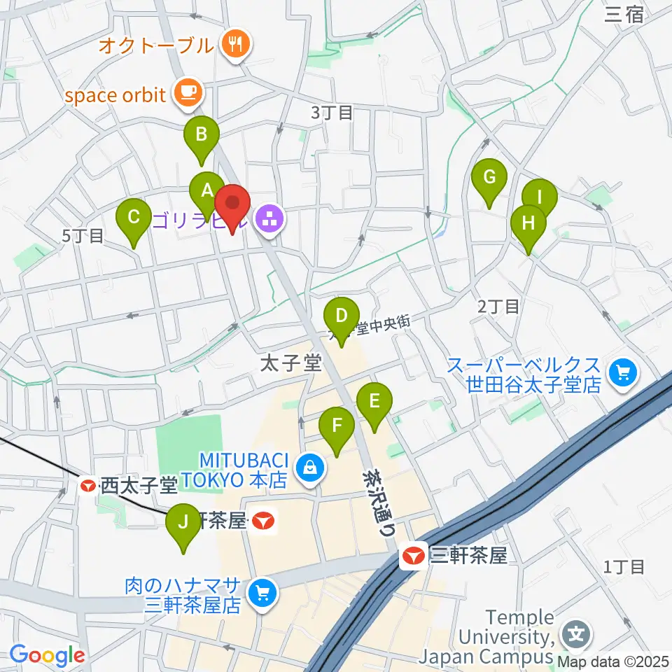 三軒茶屋クロスロードスタジオ周辺のホテル一覧地図
