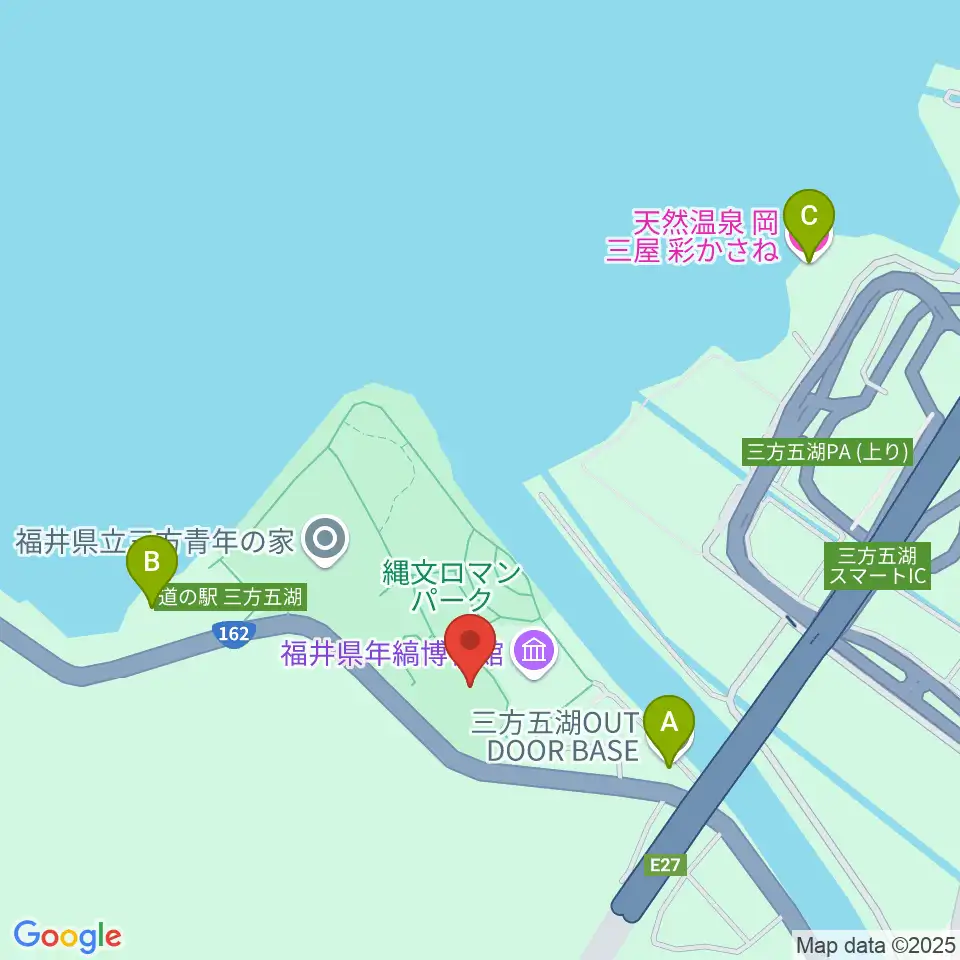 若狭三方縄文博物館周辺のホテル一覧地図