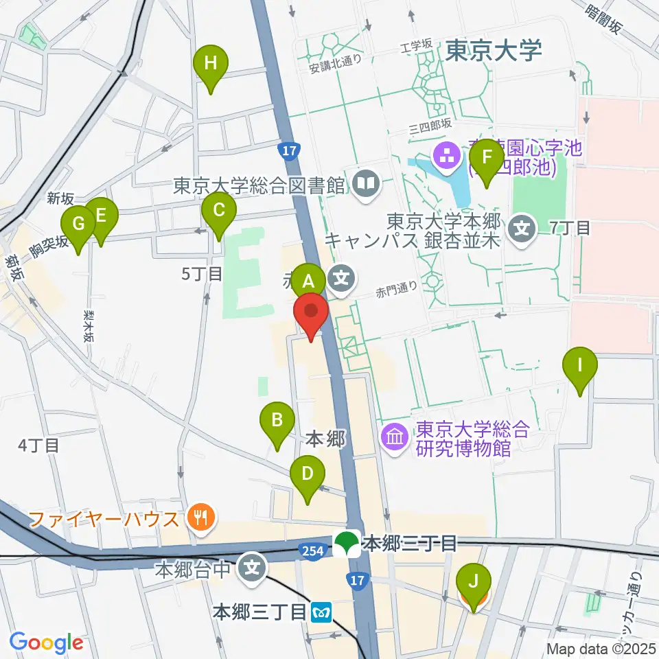 文京HEADPOWER周辺のホテル一覧地図