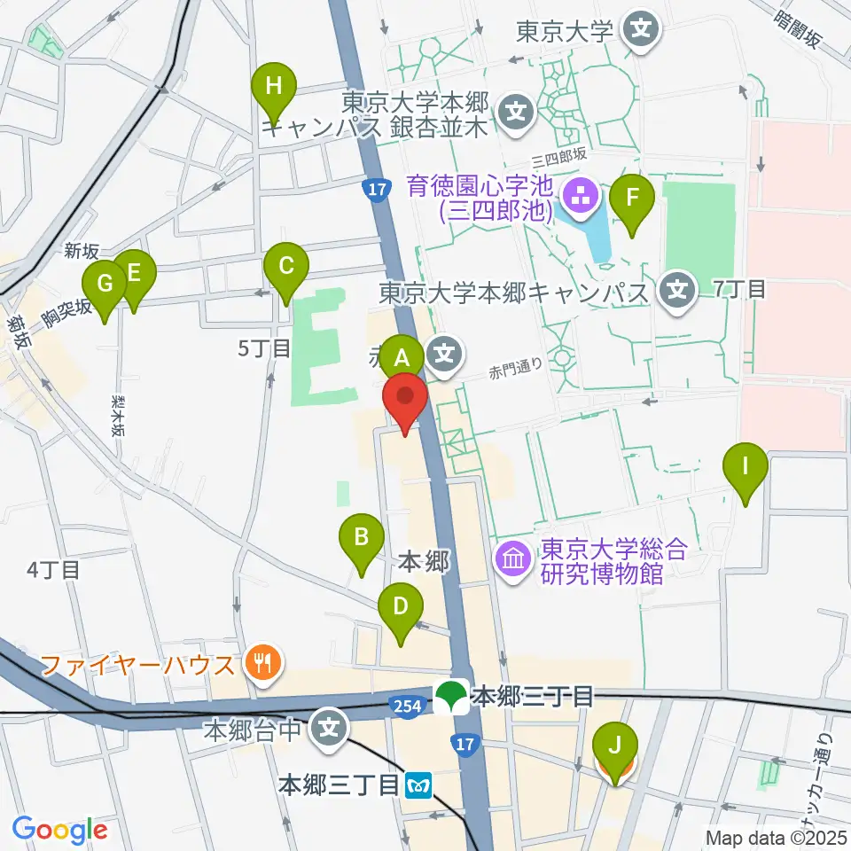 文京HEADPOWER周辺のホテル一覧地図