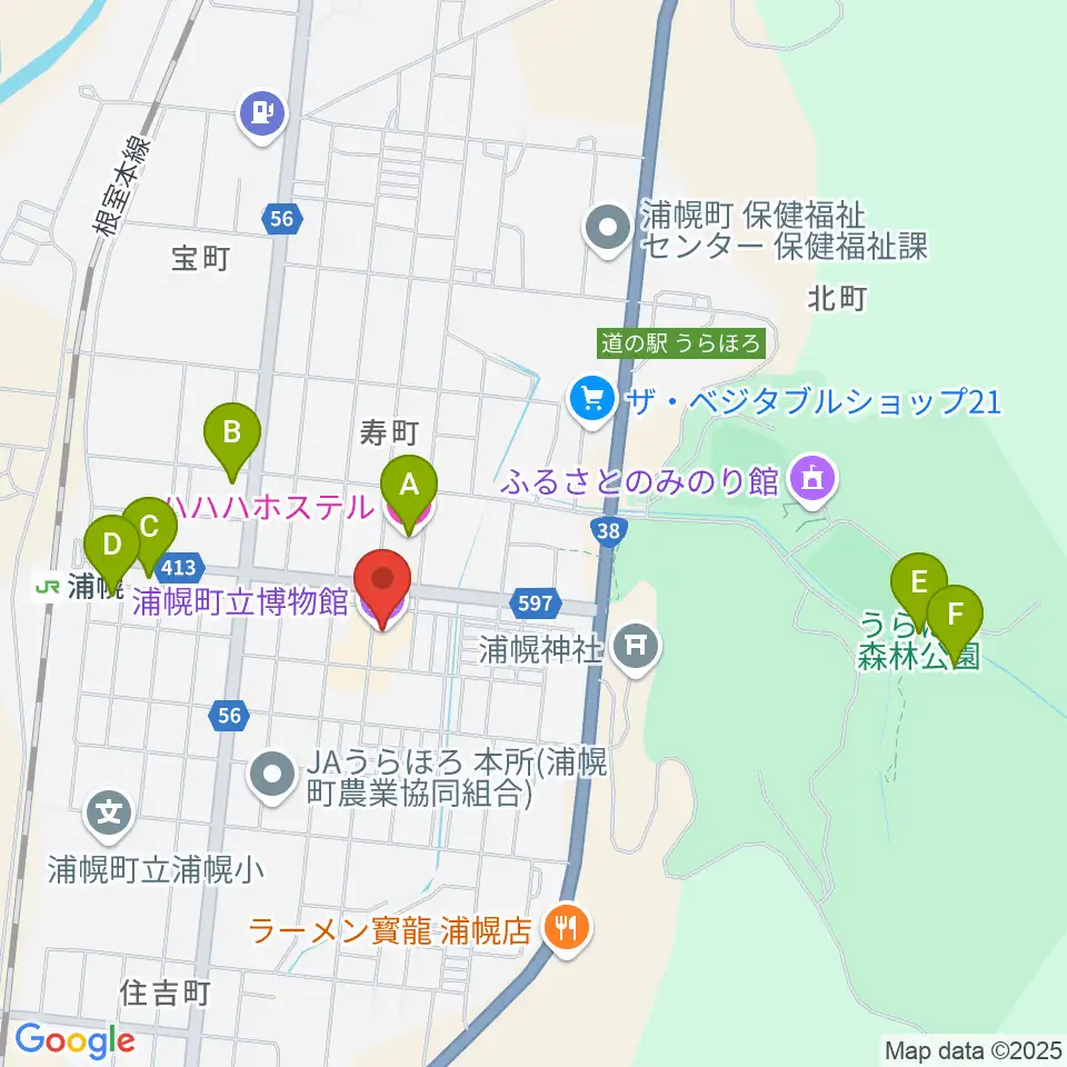 浦幌町立博物館周辺のホテル一覧地図