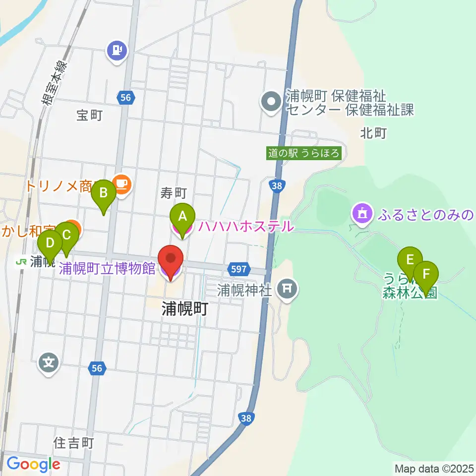 浦幌町立博物館周辺のホテル一覧地図