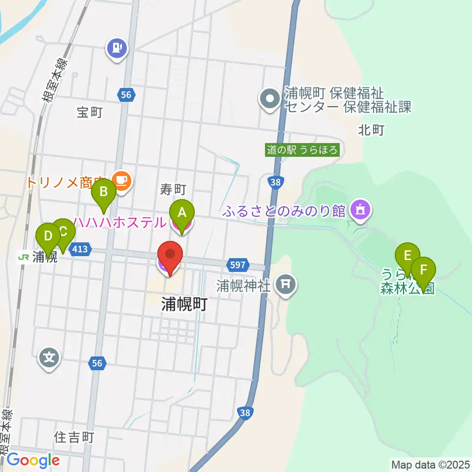 浦幌町立博物館周辺のホテル一覧地図