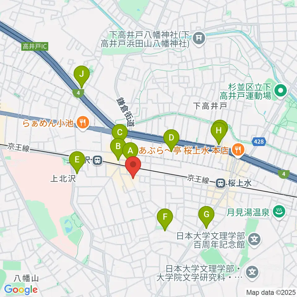 賀川豊彦記念松沢資料館周辺のホテル一覧地図
