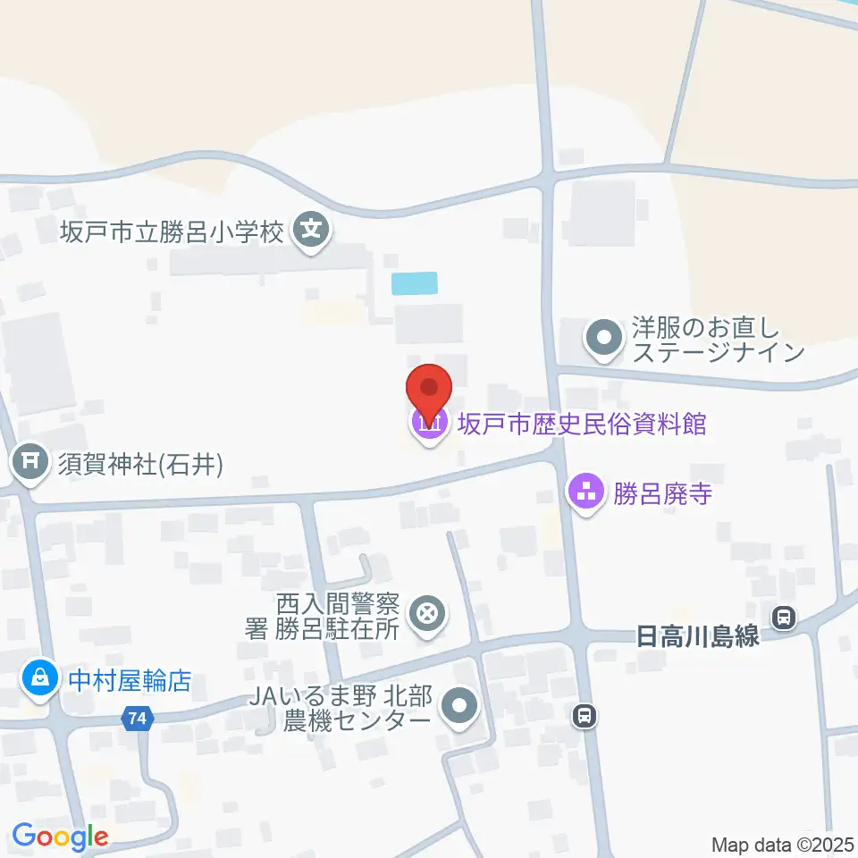 坂戸市立歴史民俗資料館周辺のホテル一覧地図