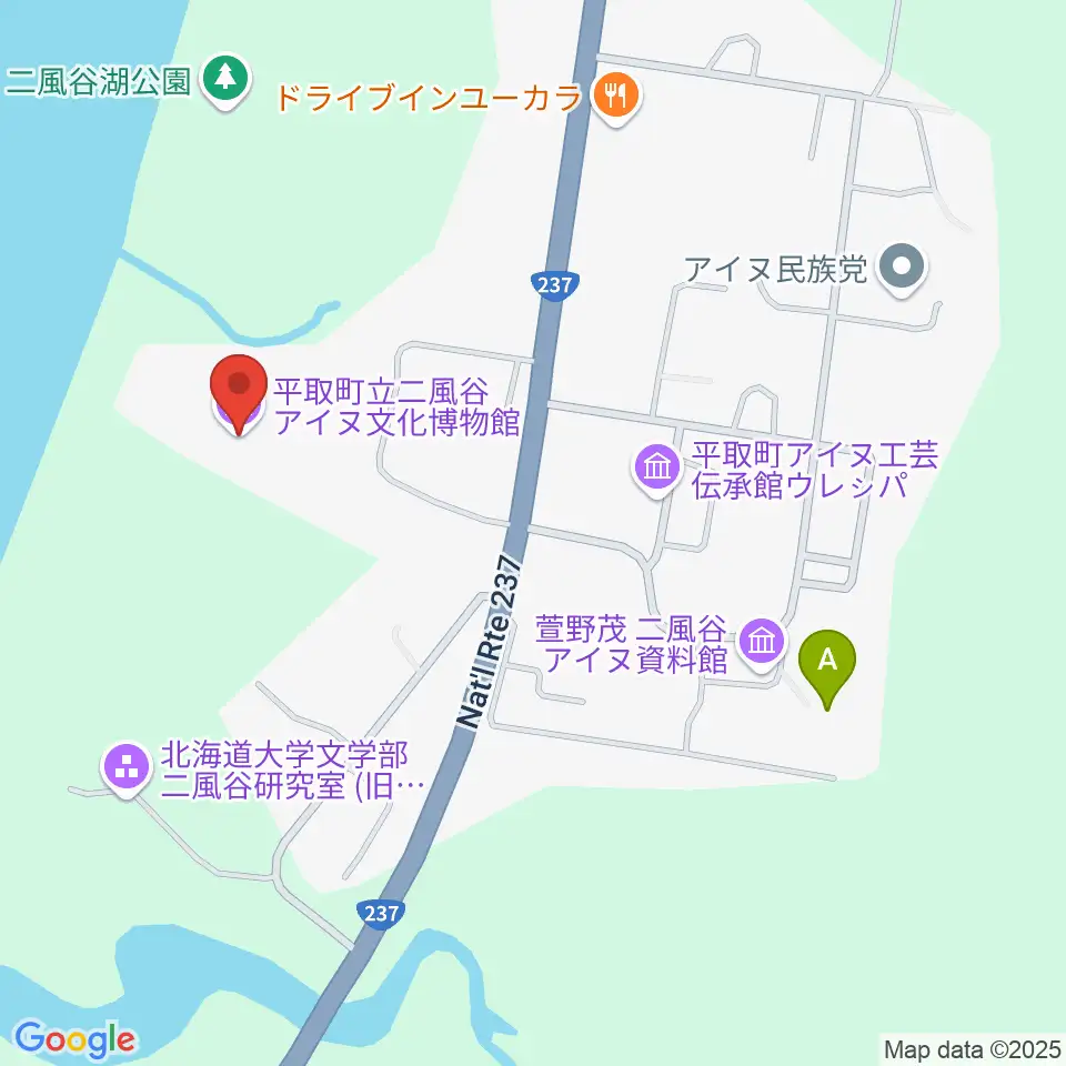 平取町立二風谷アイヌ文化博物館周辺のホテル一覧地図