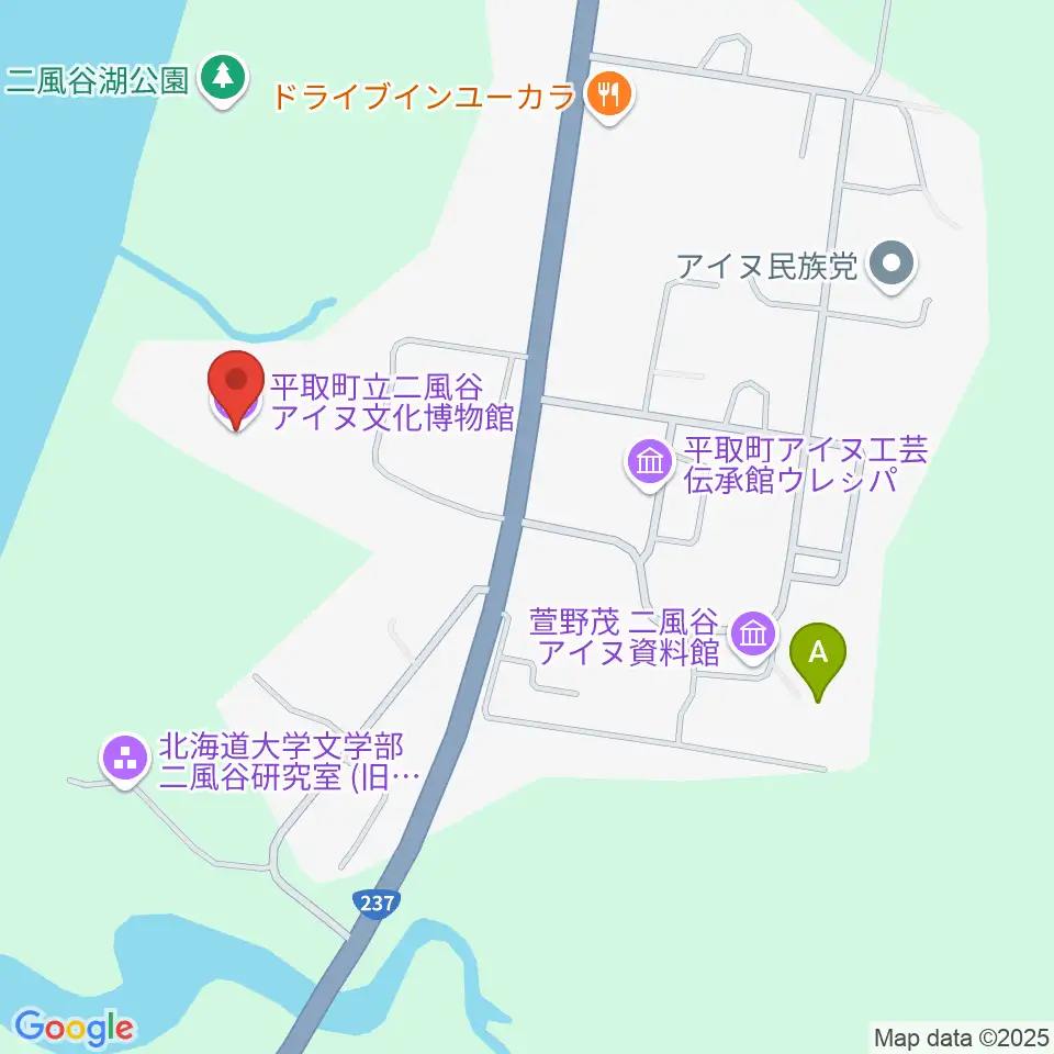 平取町立二風谷アイヌ文化博物館周辺のホテル一覧地図