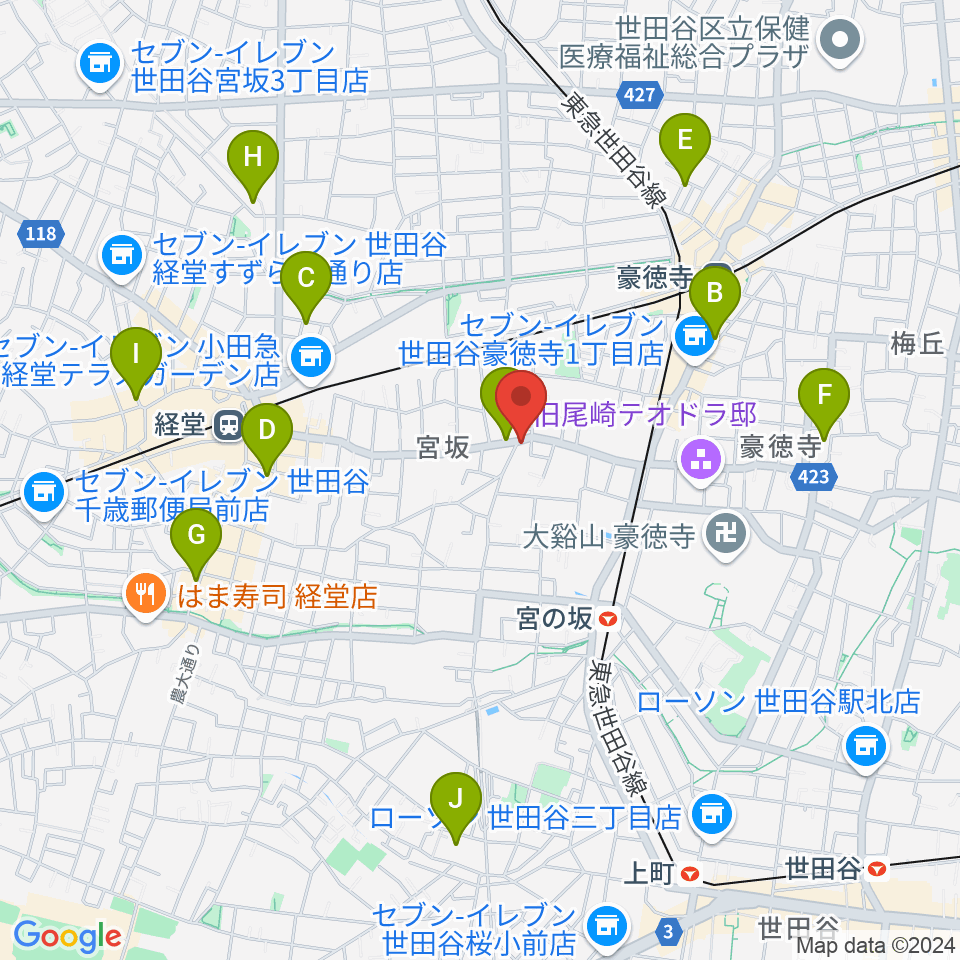 スタジオスリンキー周辺のホテル一覧地図