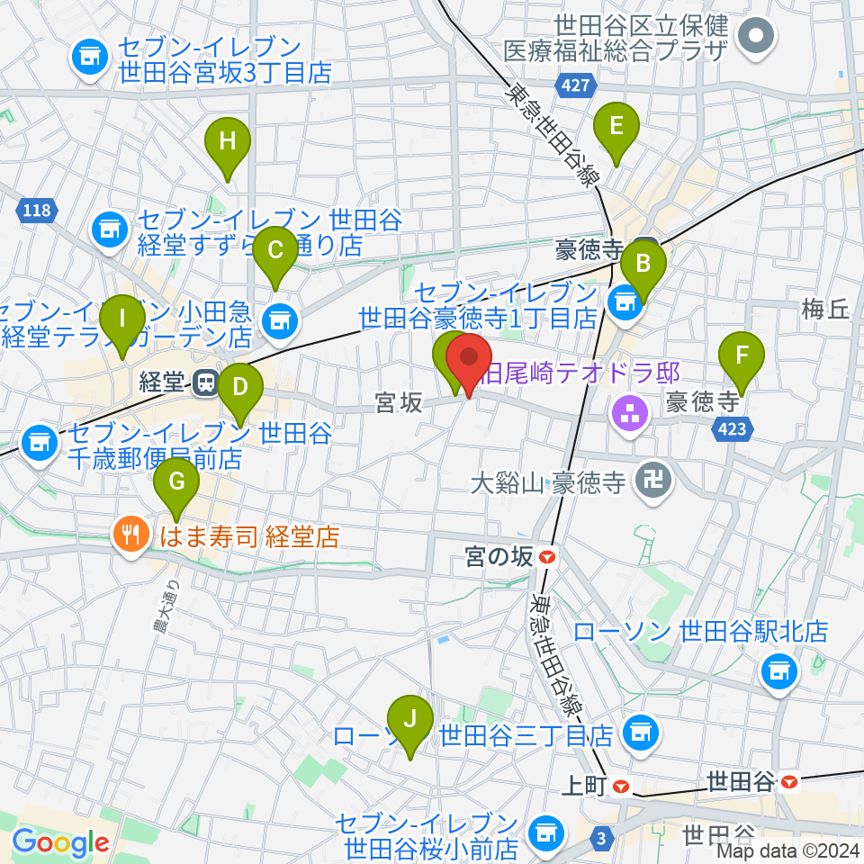 スタジオスリンキー周辺のホテル一覧地図