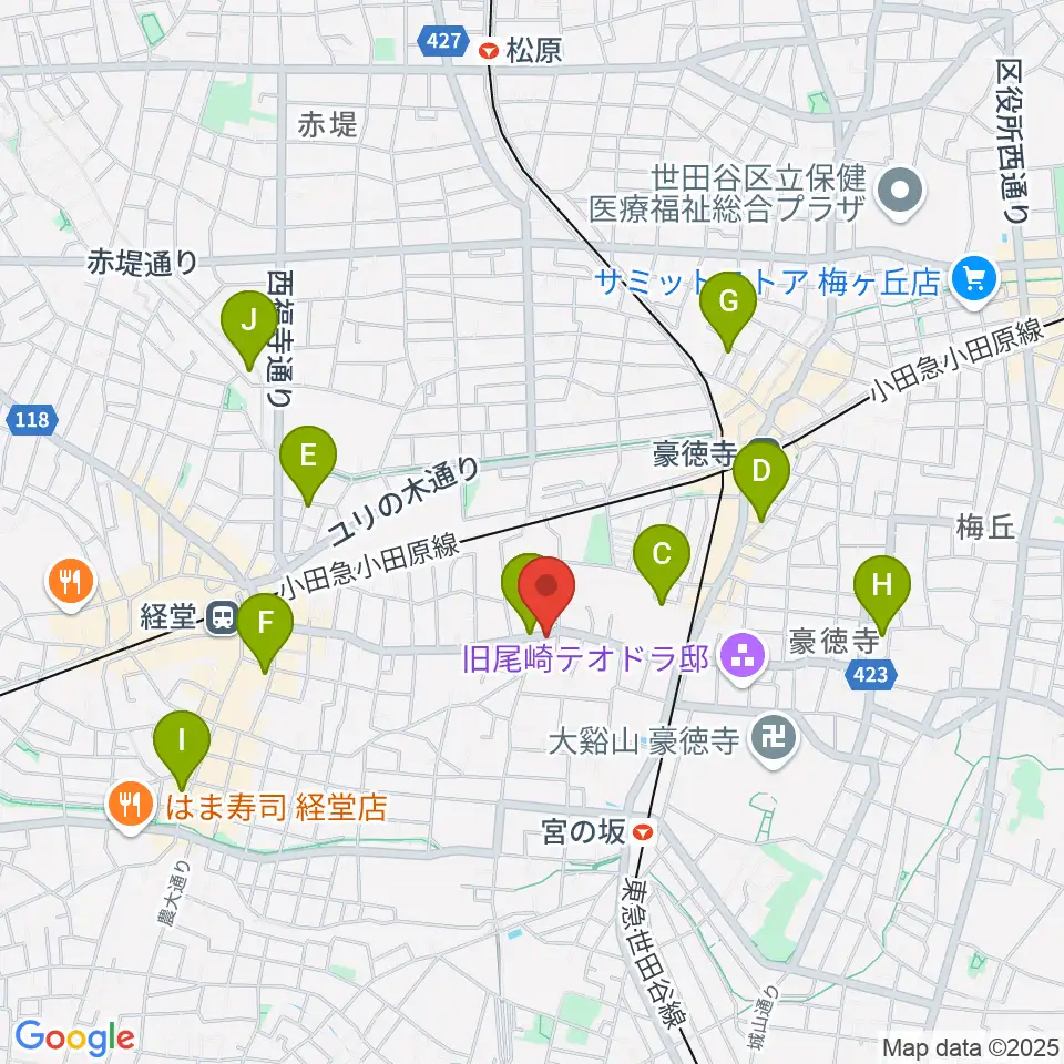 スタジオスリンキー周辺のホテル一覧地図