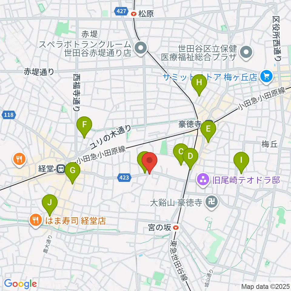 スタジオスリンキー周辺のホテル一覧地図