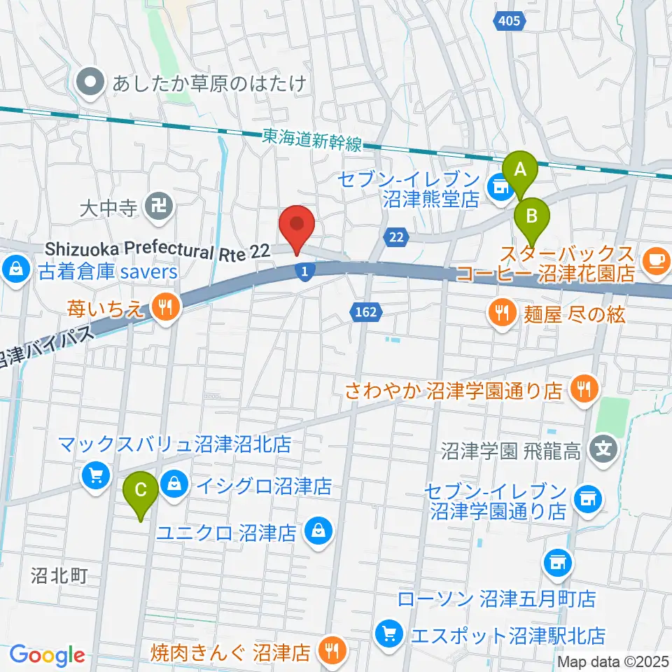 沼津市明治史料館周辺のホテル一覧地図