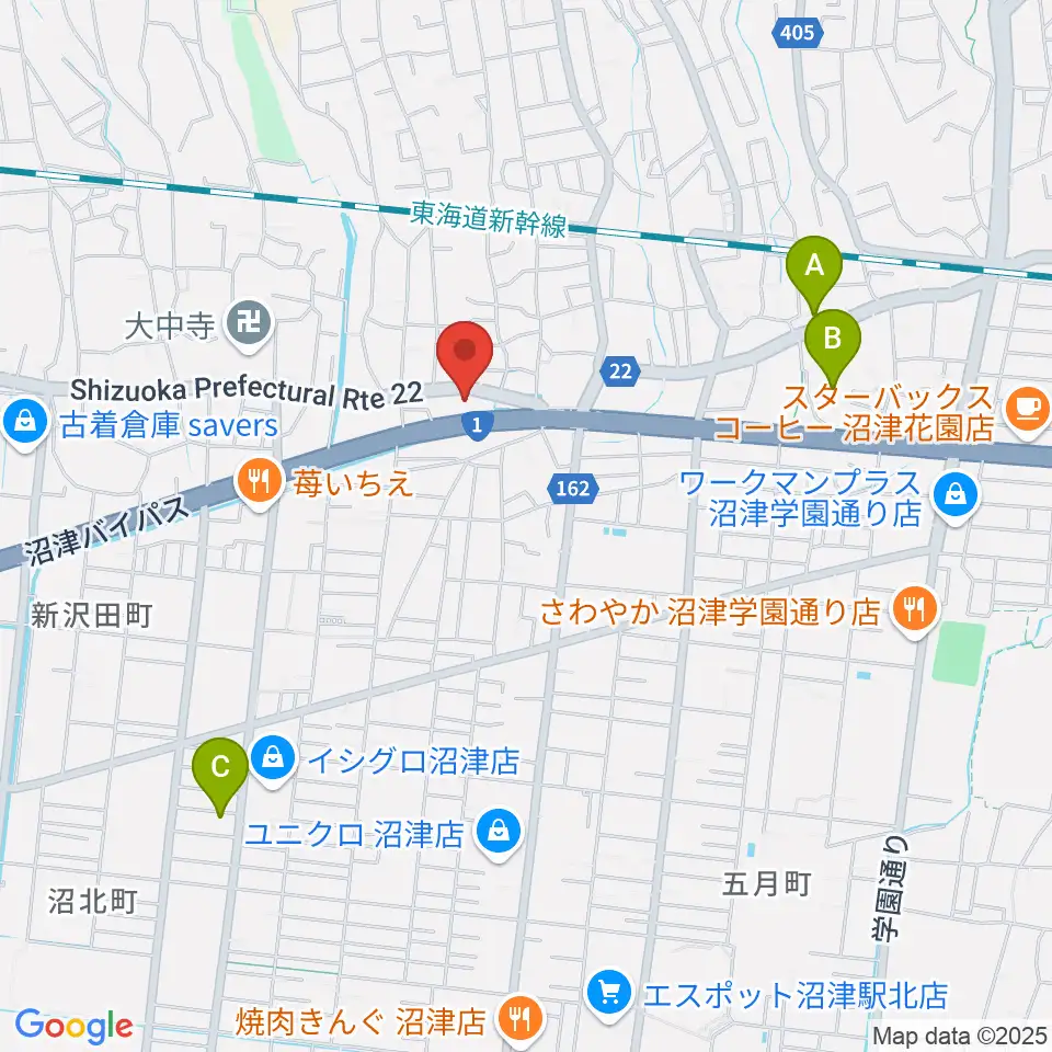 沼津市明治史料館周辺のホテル一覧地図
