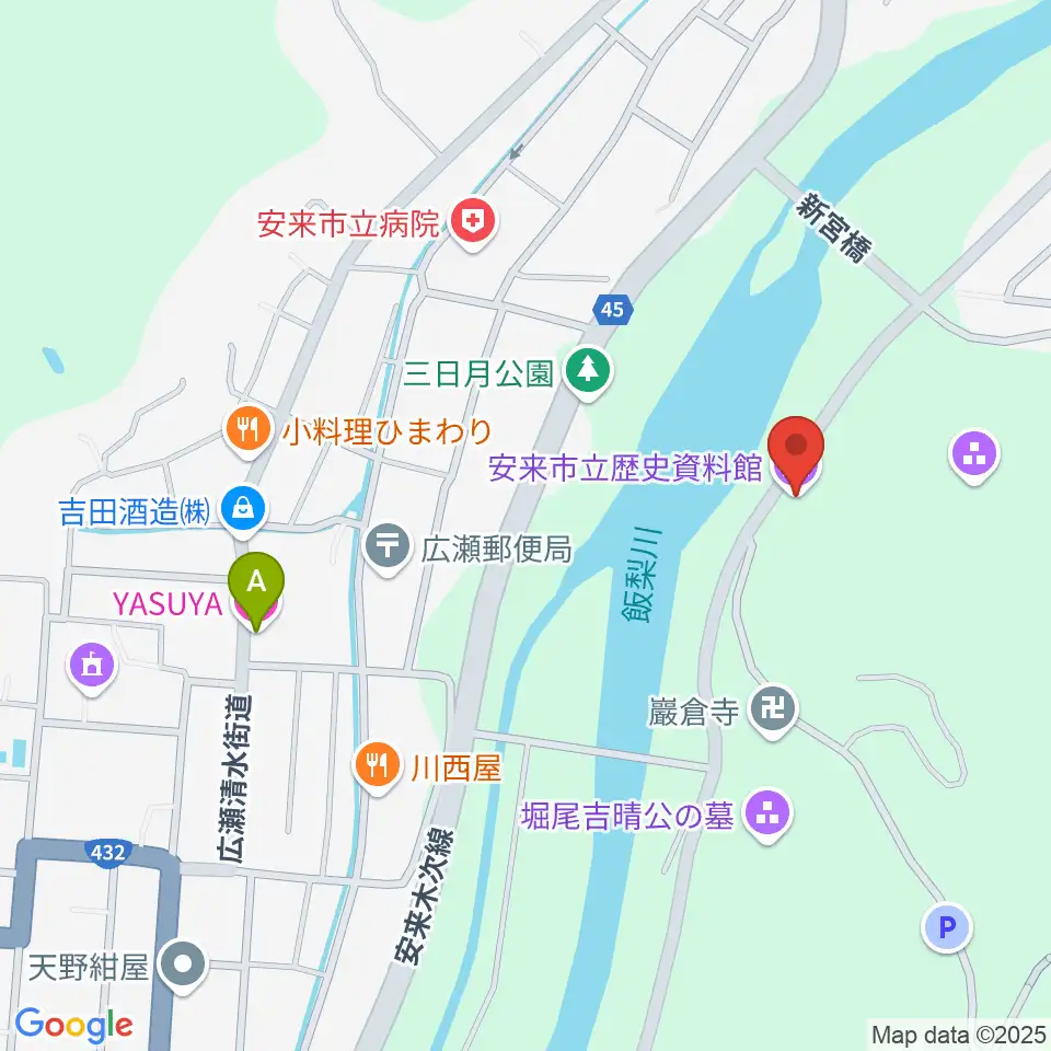 安来市立歴史資料館周辺のホテル一覧地図