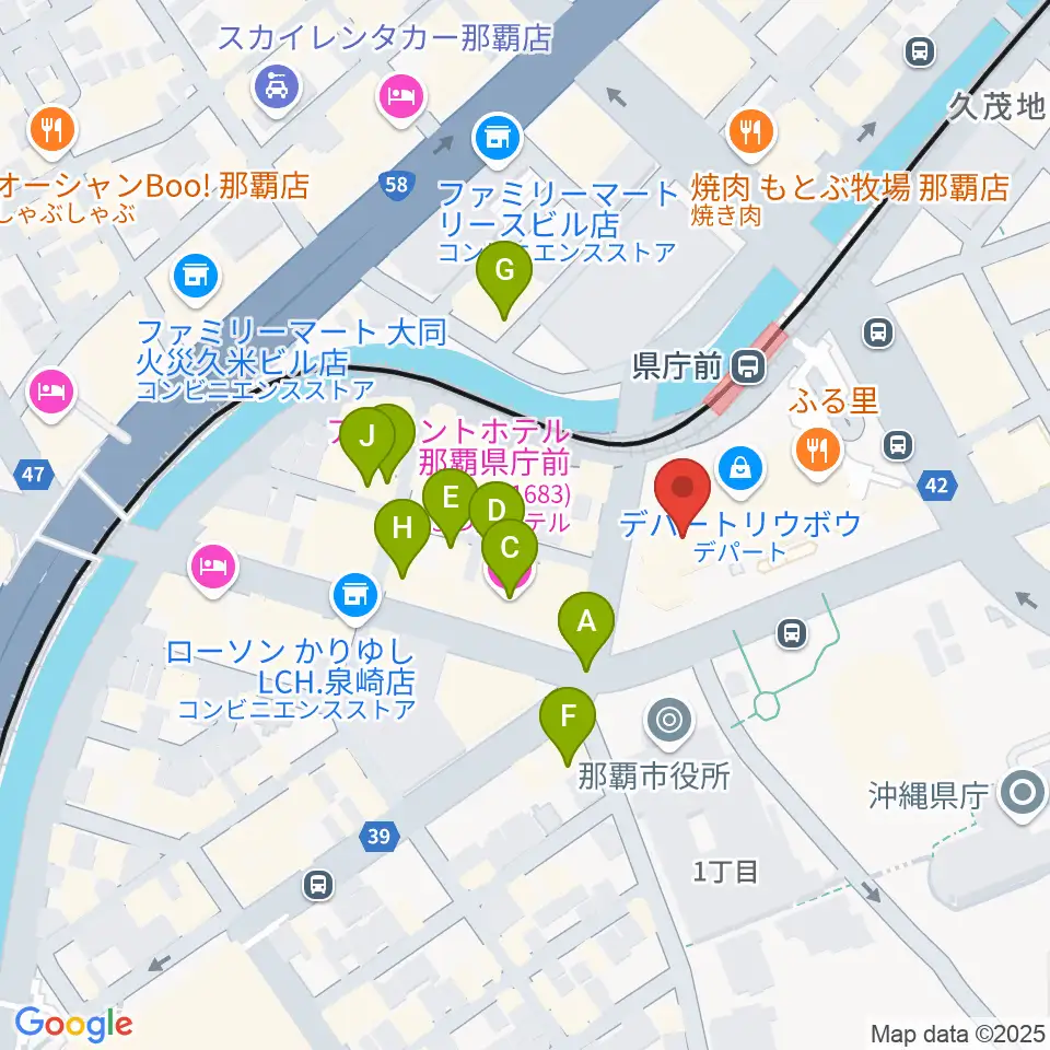 那覇市歴史博物館周辺のホテル一覧地図