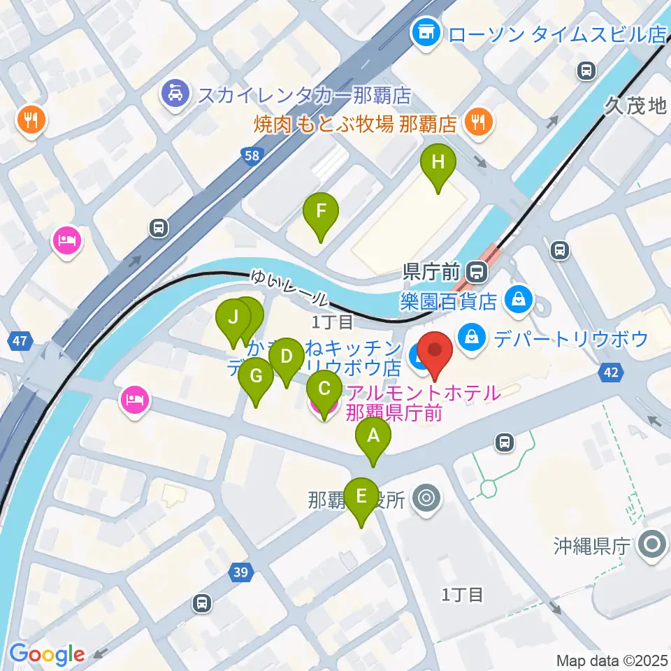 那覇市歴史博物館周辺のホテル一覧地図