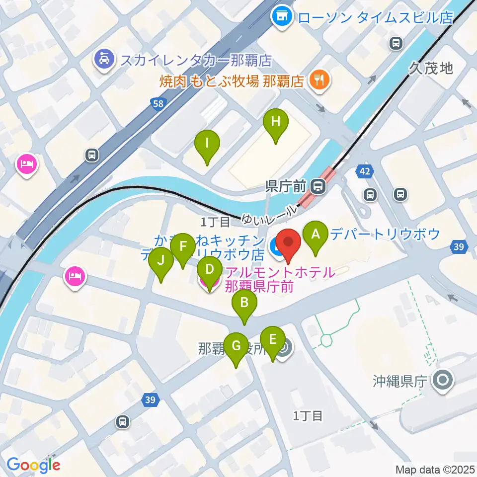 那覇市歴史博物館周辺のホテル一覧地図