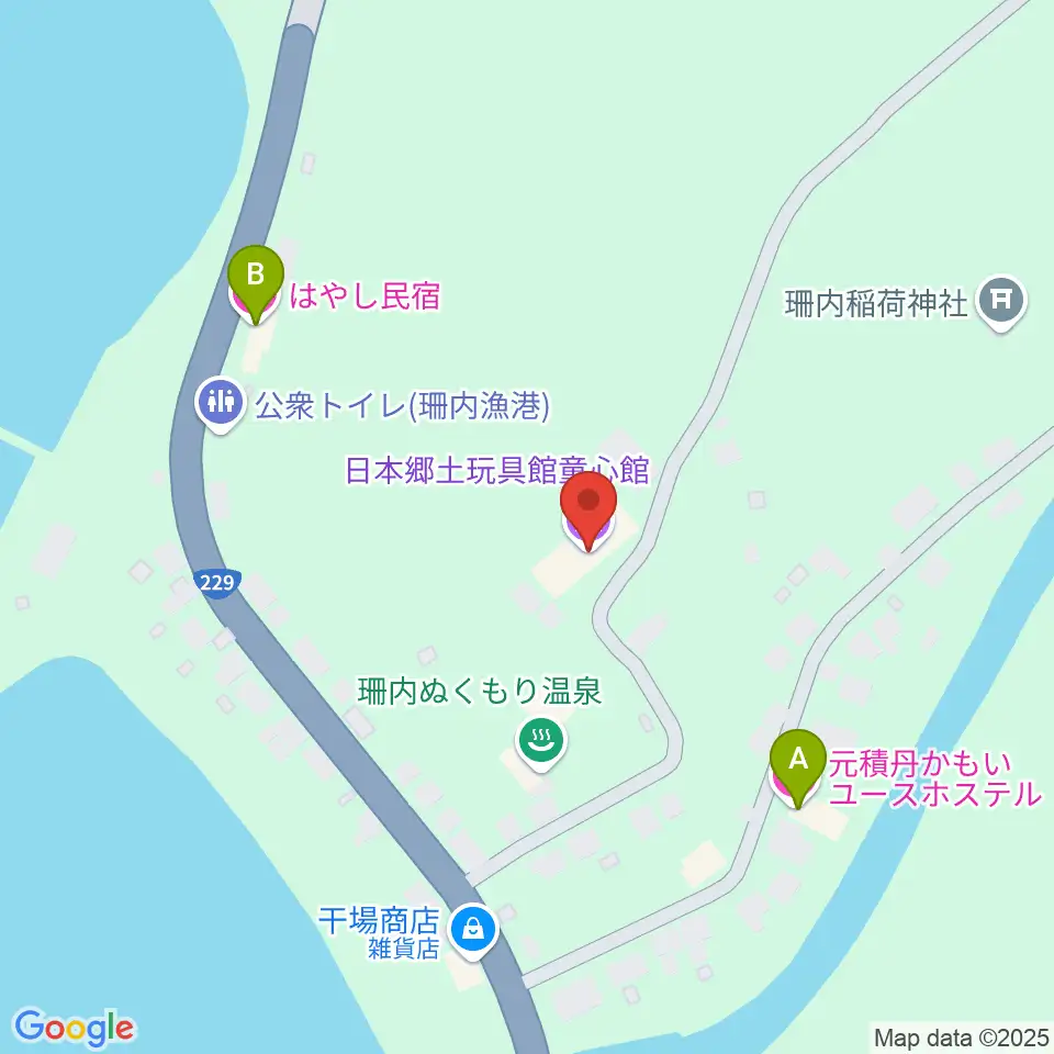 神恵内村日本郷土玩具館周辺のホテル一覧地図