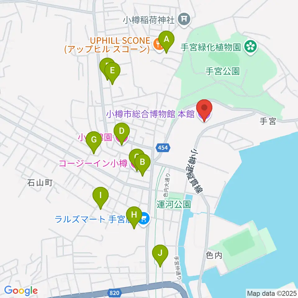 小樽市総合博物館・本館周辺のホテル一覧地図