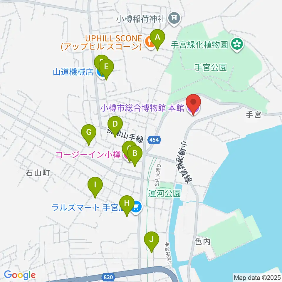 小樽市総合博物館・本館周辺のホテル一覧地図