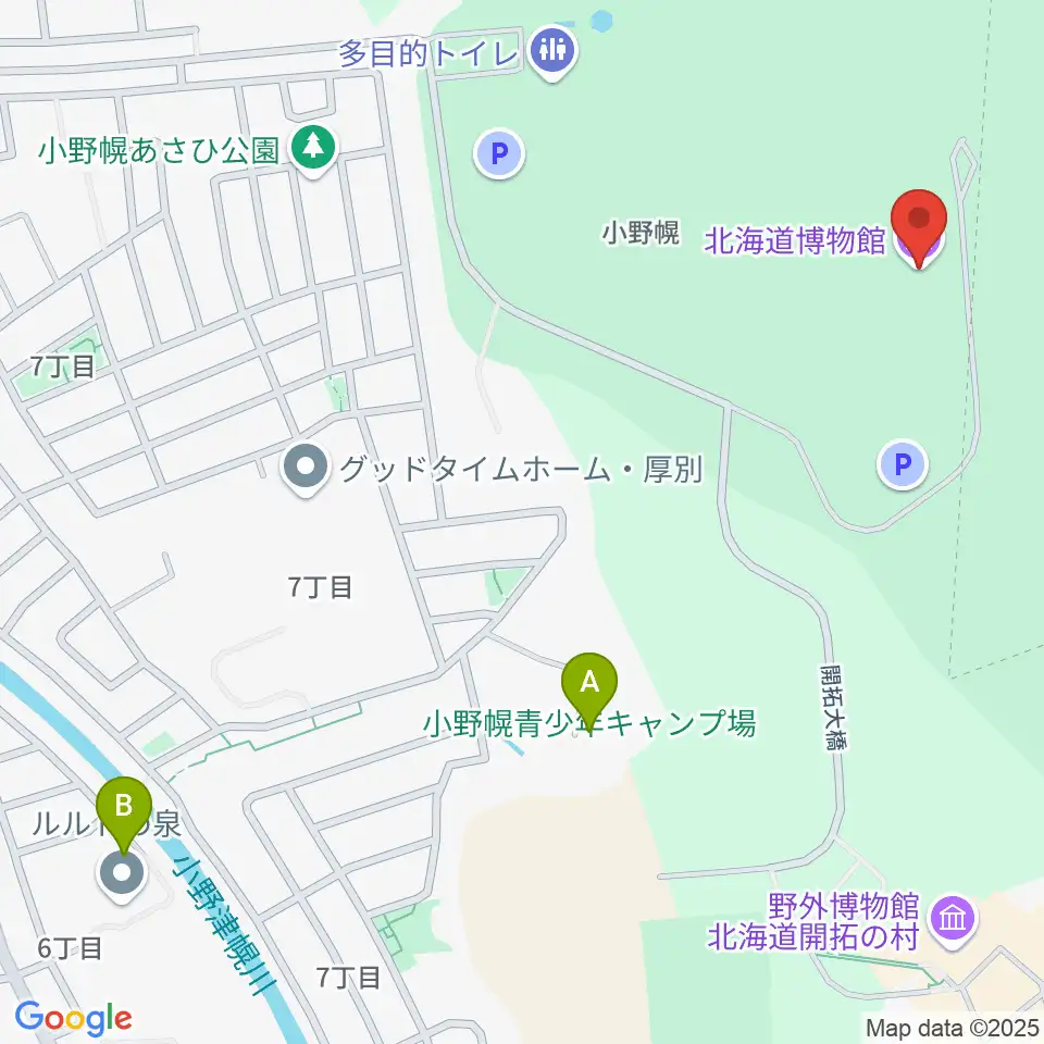 北海道博物館周辺のホテル一覧地図